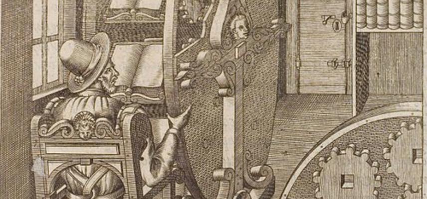 Bookwheel, from Agostino Ramelli's Le diverse et artificiose machine, 1588
